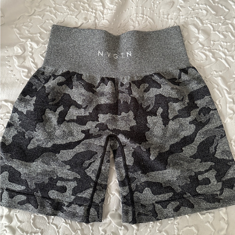 NVGTN Gray and Black Camo Women's Shorts